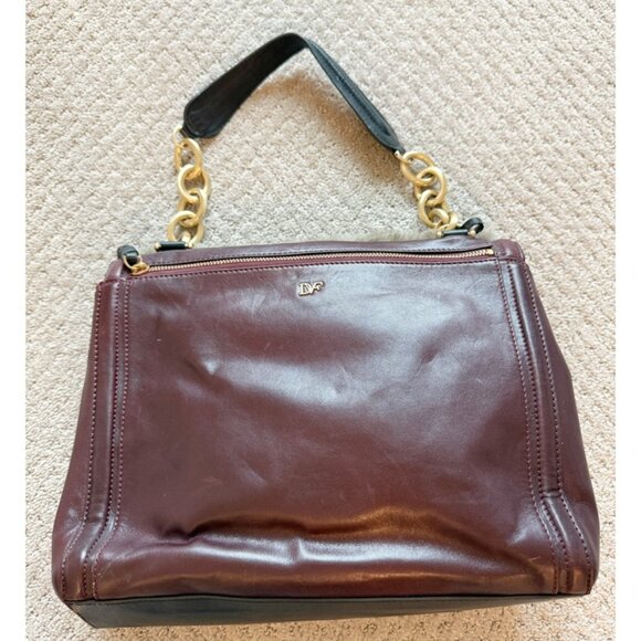 DVF Diane Von Furstenberg Faux Fur Charlotte Harper Leather Shoulder Bag - Picture 4 of 14